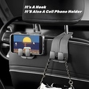 خطاف جلد مزودح لمسند كرسي السيارة لحمل الحقائب والموبايل