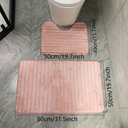 طقم دواسات قطعتين لارضيات الحمام من القطيفة باللون البينك