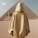 Isis Wings  هودي اوفر سايز قطن للنساء باللون البيج