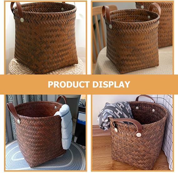 طقم باسكت تخزين 3 قطع بمقاسات مختلفة منسوج من الرتان