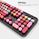 مجموعة ماوس وكيبورد وايرليس بمفاتيح دائرية ملونة لاجهزة الكمبيوتر الشخصية والمحمولة واجهزة ماك