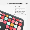 مجموعة ماوس وكيبورد وايرليس بمفاتيح دائرية ملونة لاجهزة الكمبيوتر الشخصية والمحمولة واجهزة ماك