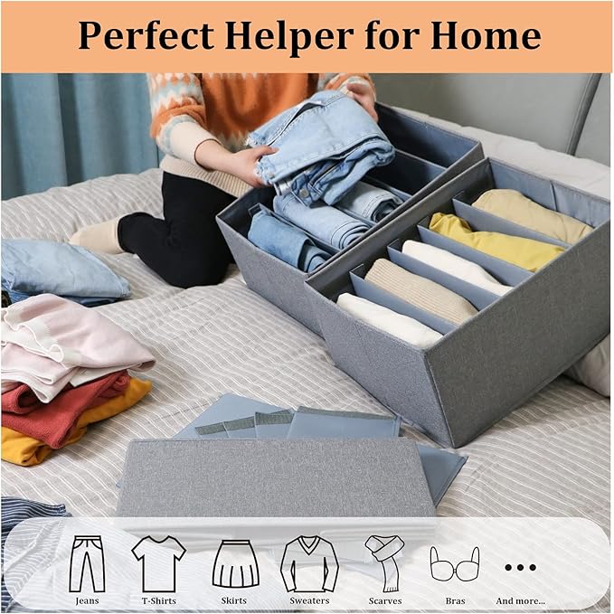 منظم ملابس وتربروف مقسم  4 خانات قابل للطي بيد لسهولة الحمل