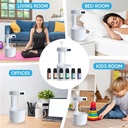 فواحة ومرطب مضيئة بشاشة ليد لعرض الوقت - تعمل بالشحن