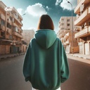 هودي "القاهرة" اوفر سايز قطن للنساء باللون الاخضر