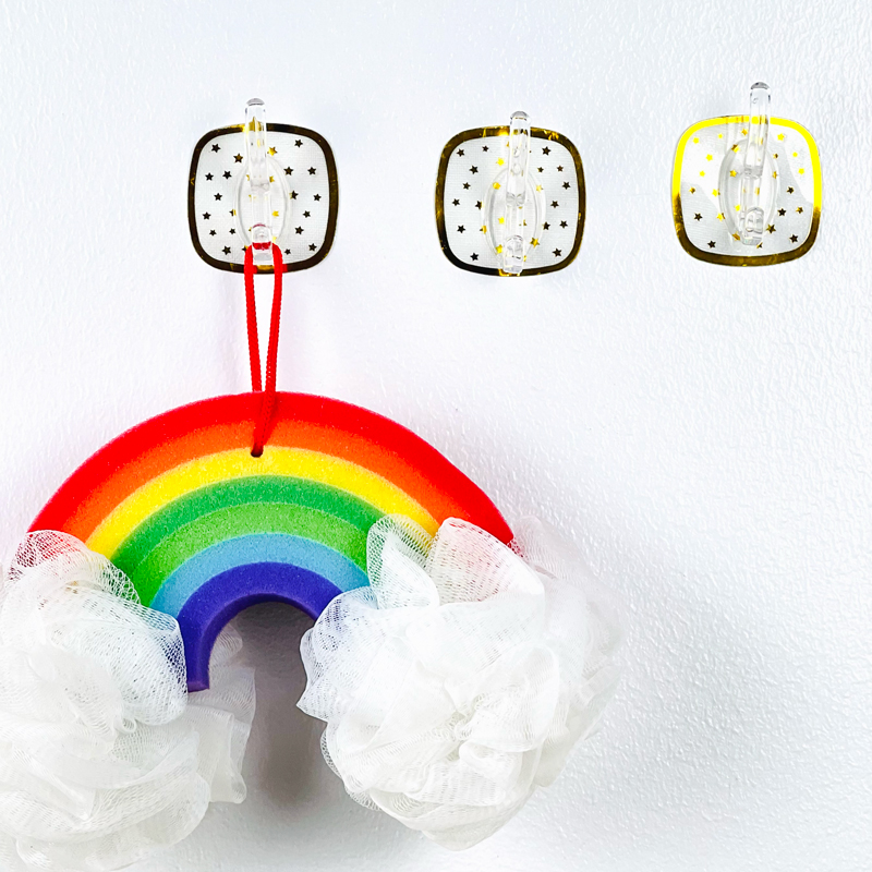 طقم هوك بلاستيك مزين بنجوم جولد للملابس والاكسسوارات9  قطع