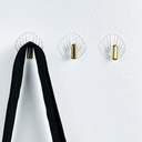 طقم هوك شفاف بمقبض جولد 3 قطع بلزق دبل فيس لتعليق الاكسسورات والملابس