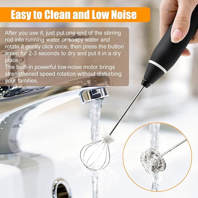 مضرب نسكافية يعمل بالشحن للحصول علي رغوة كريمية مثاليه مزود ب 2 رأس