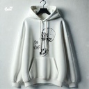 Be Kind هودي اوفر سايز قطن للرجال باللون الأبيض