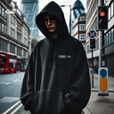 Love is Love هودي اوفر سايز قطن للرجال باللون الأسود