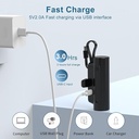 Type-Cباور بانك بسعة 2200 مللي أمبير مع كشاف مناسب للأيفون و