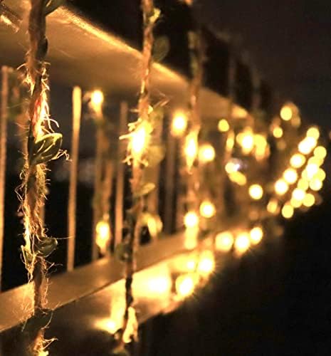 فرع ورد مضئ من خيوط الجوت بطول 2 متر لتجديد ديكور المنزل