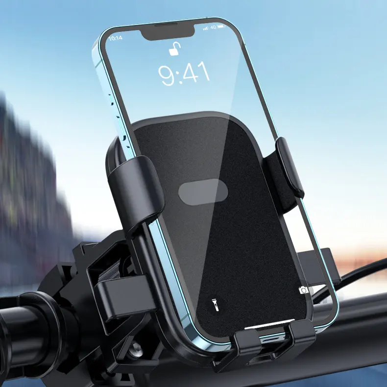 حامل موبايل للدراجات النارية مزود بشمسية ميني للحماية من الشمس والمطر