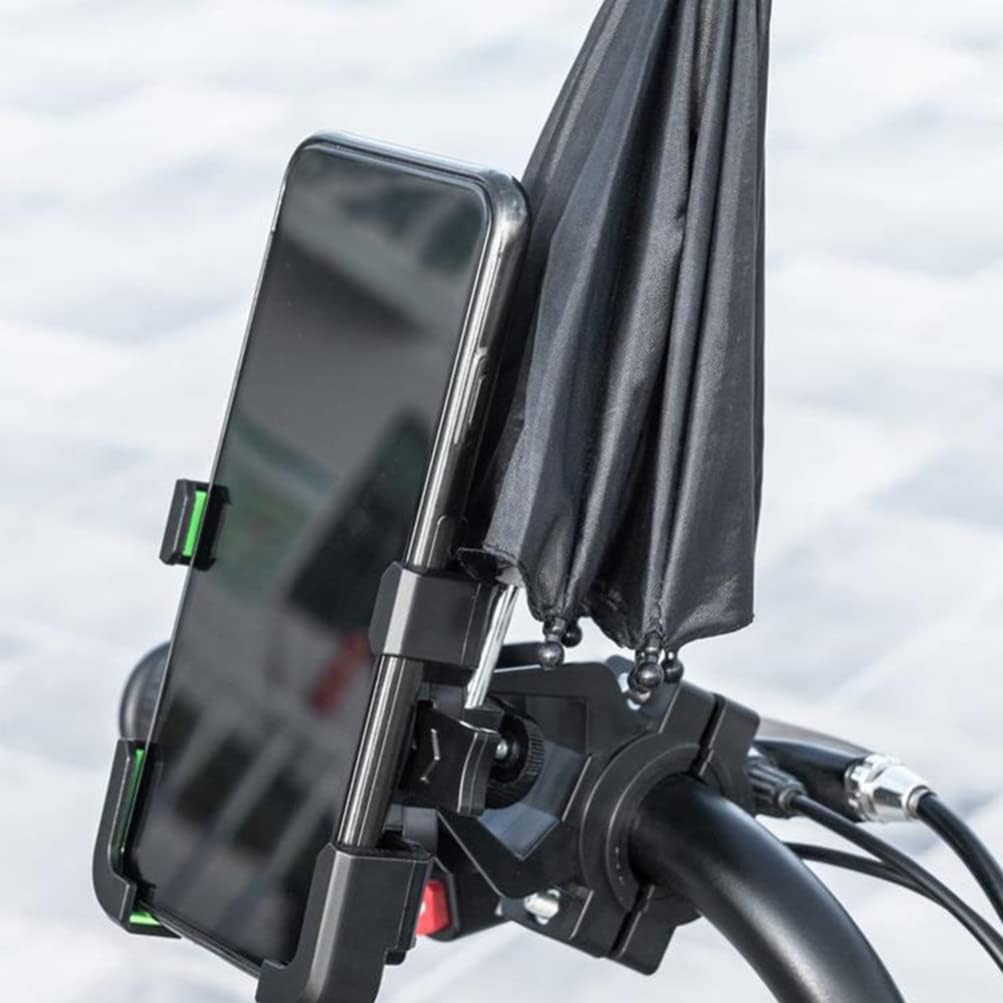 حامل موبايل للدراجات النارية مزود بشمسية ميني للحماية من الشمس والمطر