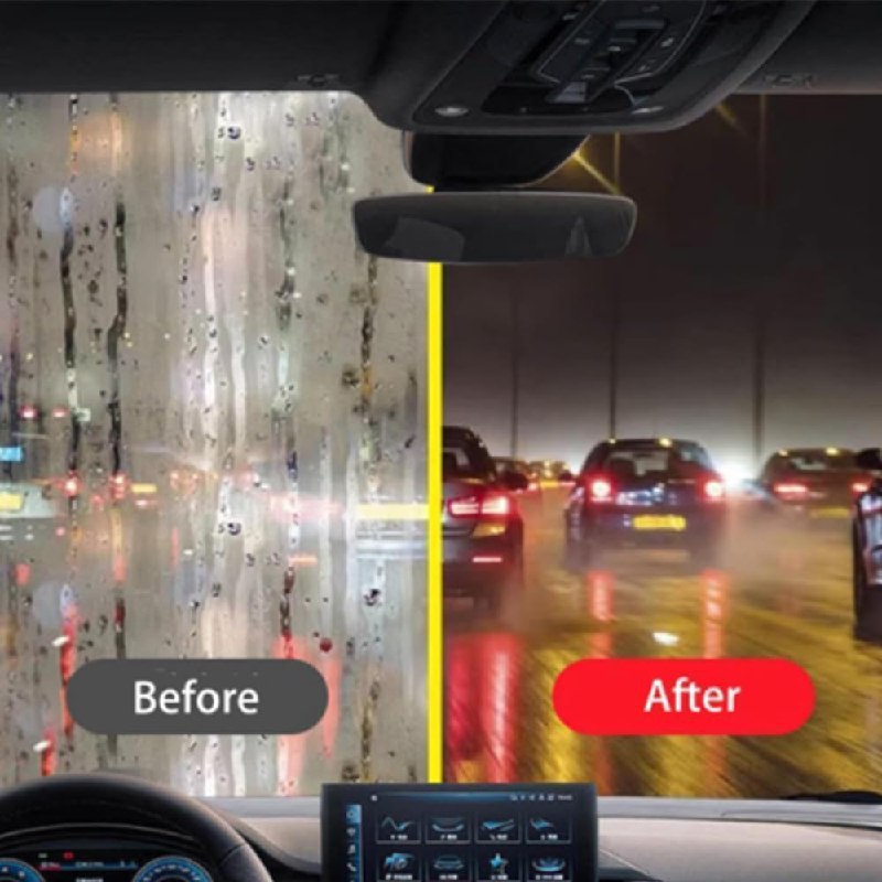 فرشة اسفنجية مزودة بمادة لتنظيف وتلميع الزيوت من زجاج السيارات