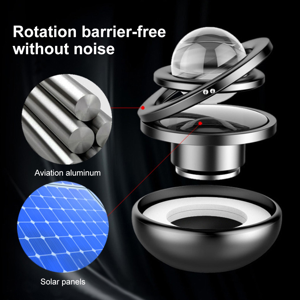 تعمل بالطاقة الشمسية فواحة لتابلوه السيارة على شكل كرة بلورية مزدوجة الحلقات