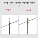 طقم ابر خياطة سهلة اللضم ب 3 احجام مختلفة واداة ازلة الغرز مناسب للحرف اليدوية