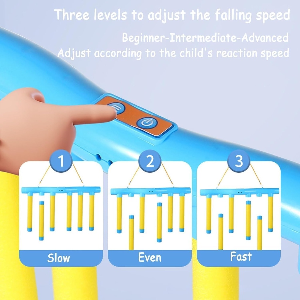 لعبة التقاط العصي المتساقطة ب 3 مسويات للسرعة لتنمية انتباه الاطفال