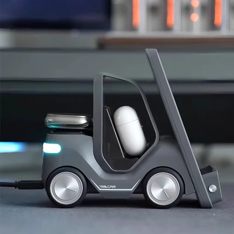 شاحن لاسلكي 5 *1 مع منبة وساعة  _ بقوة 15 واط