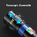 كشاف ليد يدوي للرؤية الليلية قابل التعديل بخاصية الزوم قابل لاعادة الشحن بيو اس بي