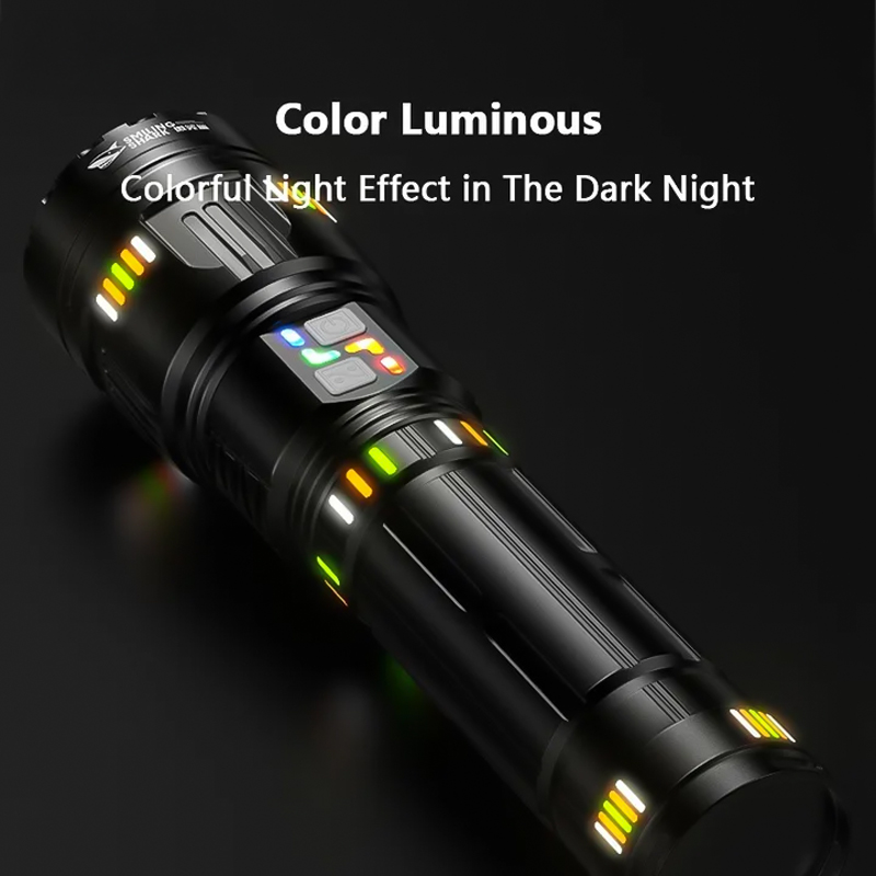 كشاف ليد يدوي للرؤية الليلية قابل التعديل بخاصية الزوم قابل لاعادة الشحن بيو اس بي