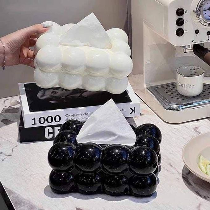 علبة مناديل اكليريك بتصميم بابلز لغرف النوم والاطفال والليفنج