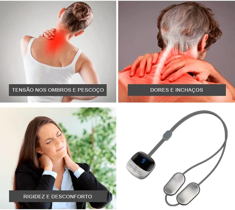 قلادة مساج حرارية معلقة لتدليك الرقبة والكتفين ب 4 اوضاع لاسترخاء العضلات