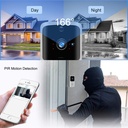 جرس باب لاسلكي بكاميرا يعمل بالواي فاي مع صوت ثنائي الاتجاه لامان المنزل