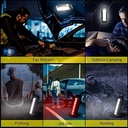 كشاف طوارئ مغناطيسي ب 3 اضاءات مع 7 اوضاع مختلفة قابل لاعاد الشحن