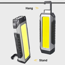 كشاف طوارئ مغناطيسي ب 3 اضاءات مع 7 اوضاع مختلفة قابل لاعاد الشحن