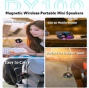 اسبيكر لاسلكي مغناطيسي ميني مع اضاءة ار جي بي قابل للشحن بقوة 5 فولت