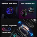 اسبيكر لاسلكي مغناطيسي ميني مع اضاءة ار جي بي قابل للشحن بقوة 5 فولت