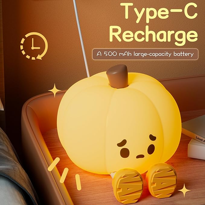 وناسة تاتش شكل يقطين مع  2 اضاءة مختلفة من السيليكون