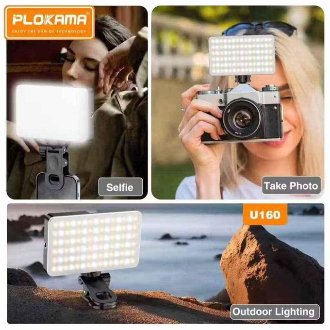 U160 رينج لايت ار جي بي دوار باوضاع اضاءة متنوعة تثبت علي الكاميرا او الموبايل