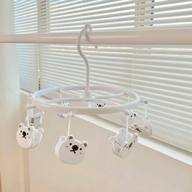 منشر حمام ميني ب 8 مشابك شكل باندا لتجفيف الشرابات والملابس الداخلية