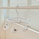 منشر حمام ميني ب 8 مشابك شكل باندا لتجفيف الشرابات والملابس الداخلية