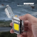 ولاعة كهربائية مقاومة للماء بكشاف ب 3 درجات إضاءة مختلفة لرحلات البحر والتخييم قابلة لإعادة الشحن