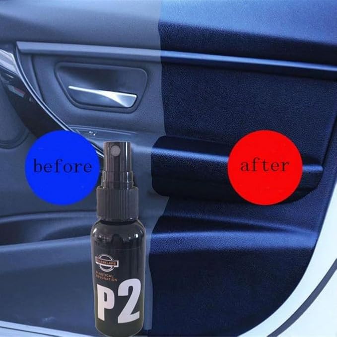 ملمع ومعالج الاجزاء البلاستيكية و الجلدية للسيارة P2اسبراي
