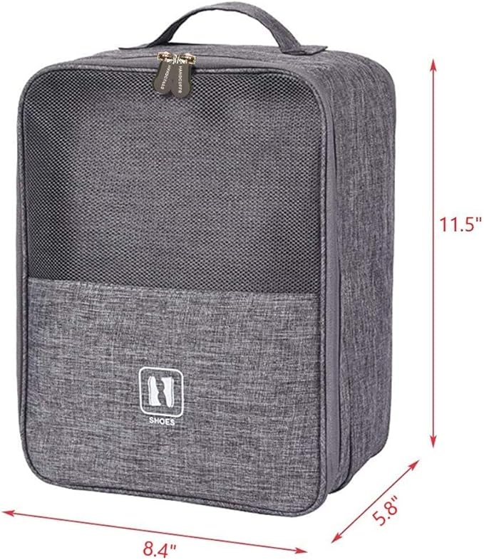 شنطة منظم للاحذية وتربروف كبيرة تحمل 3 ازواج بيد تعلق علي حقائب السفر لسهولة التحرك