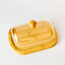 علبة زبدة خشب بغطاء اكليريك لحفظ وتقديم الزبدة علي السفرة