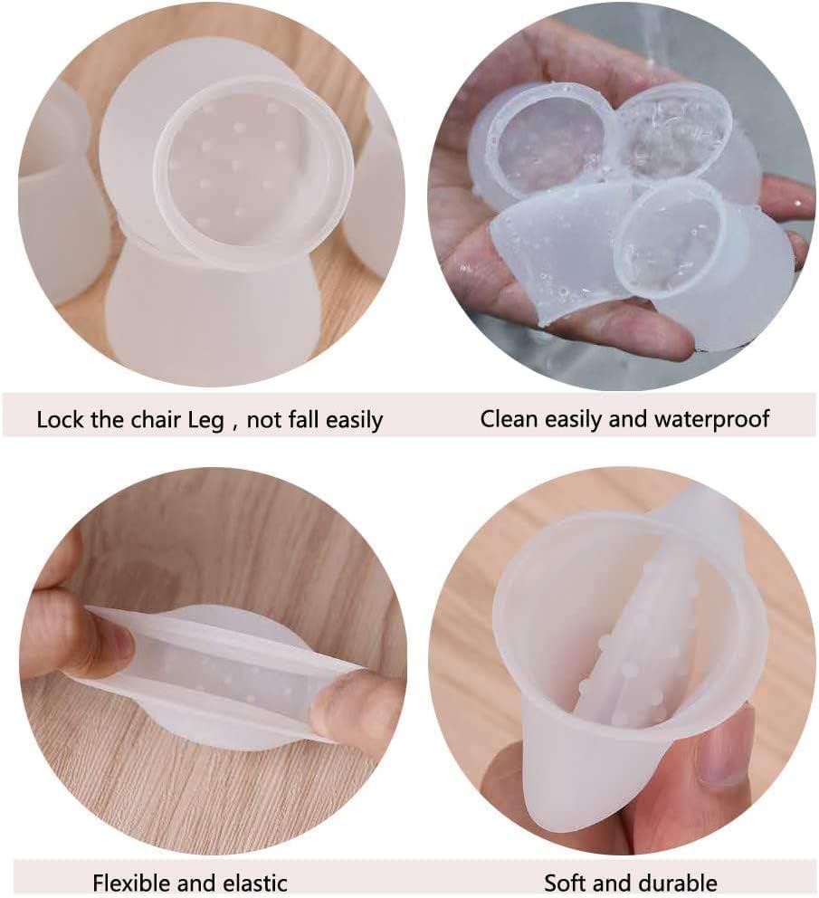 12 قطعة  -غطاء سيليكون شفاف لحماية ارجل الكراسي والاثاث من الخدوش والازعاج