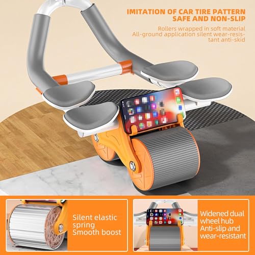 عجلة رياضية بمسند يد لممارسة تمارين الضغط والبطن مع مؤقت ووسادة لحماية الركبة