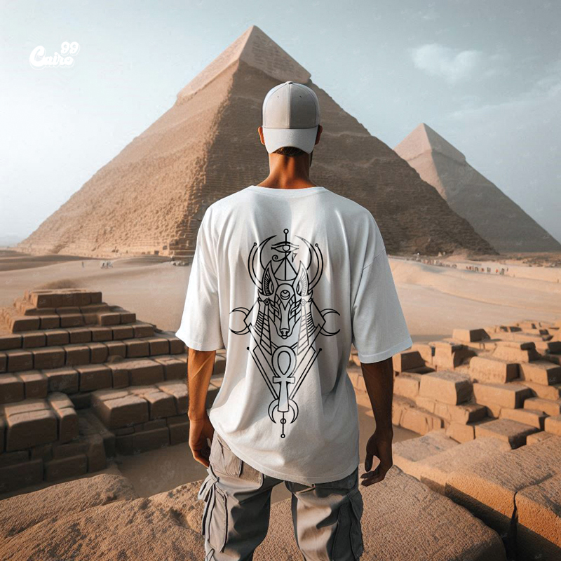 t تيشيرت اوفر سايز قطن باللون الابيض للرجال