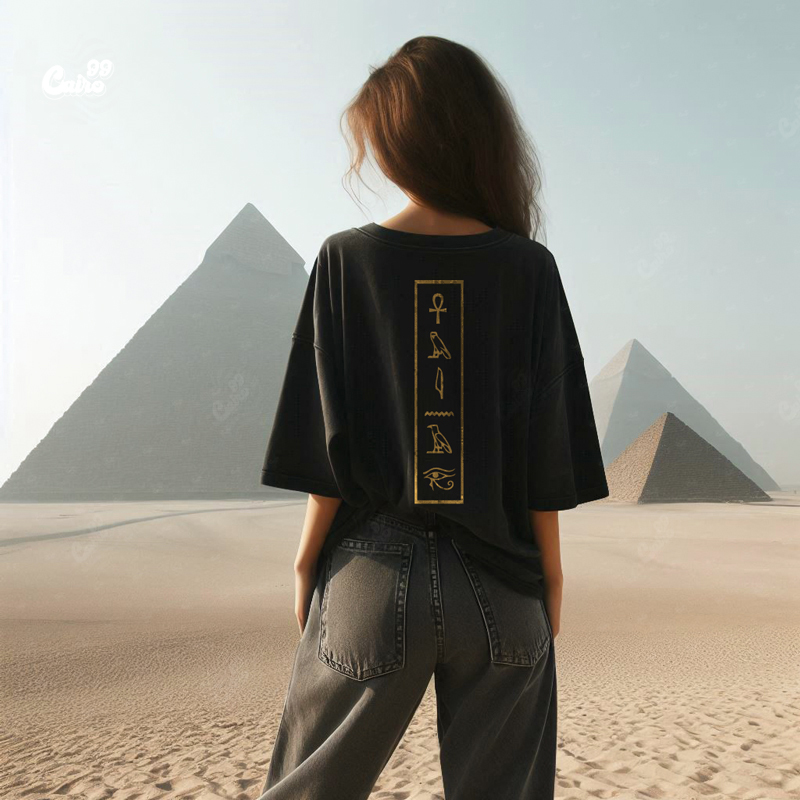 تيشيرت اوفر سايز قطن باللون الاسود