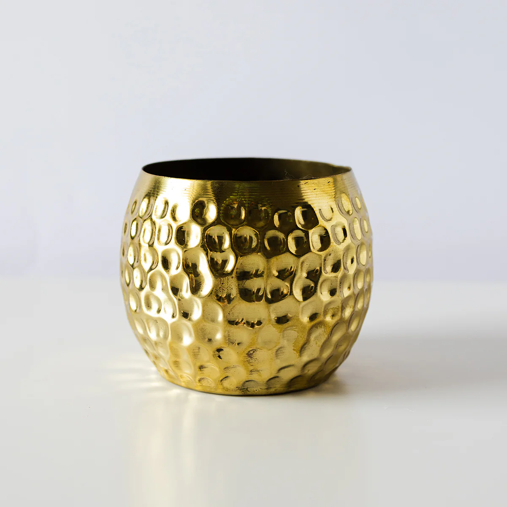 اصيص زرع من النحاس المزخرف لتجديد ديكور المنزل _ باللون الذهبي