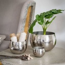 اصيص زرع من النحاس المزخرف لتجديد ديكور المنزل _ باللون الفضي