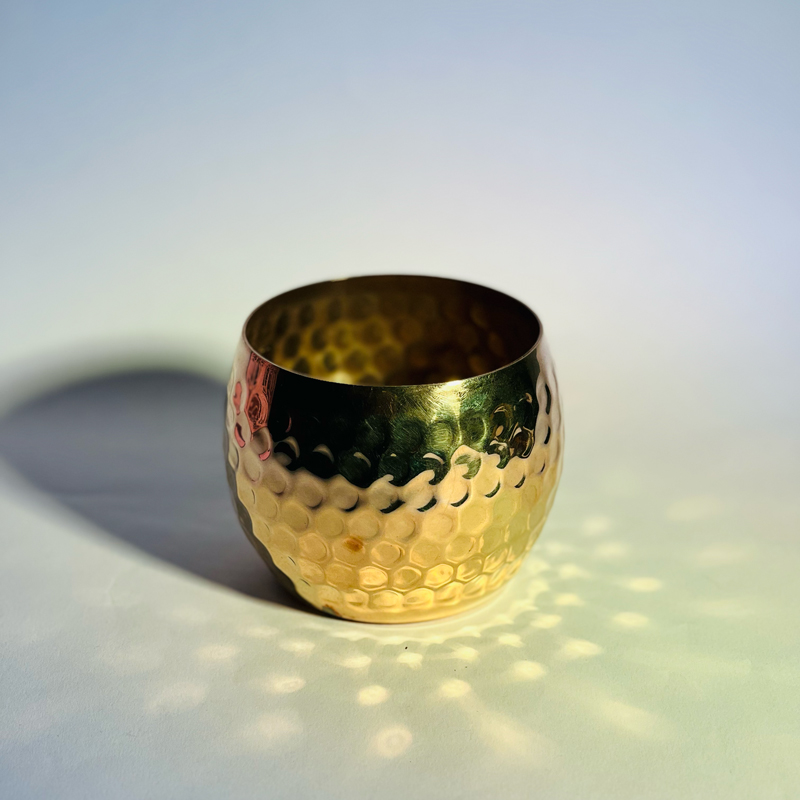 اصيص زرع من النحاس المزخرف لتجديد ديكور المنزل _ باللون الذهبي