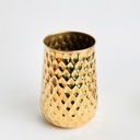 فازة زهور نحاس مزخرفة للديكور باللون الذهبي - 14 سم