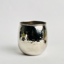 اصيص زرع بتصميم ديكوري مزخرف _ باللون الفضي