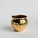 اصيص زرع وحامل شموع نحاس تصميم خليه نحل - باللون الذهبي